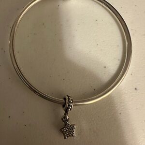 Pandora Silver Bangle Bracelet with Charm